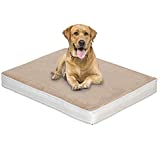 Evergreenweb - Cama Cama Colchón 90x115 alto 10 cm para Perros o Gatos de Raza Grande, Acolchado Blando Revestimiento Interno de Placa de Espuma Waterfoam con AIR SPACE MAX Extraíble y Lavable